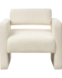 Poltrona HALLSBERG Bouclé Bianco sporco