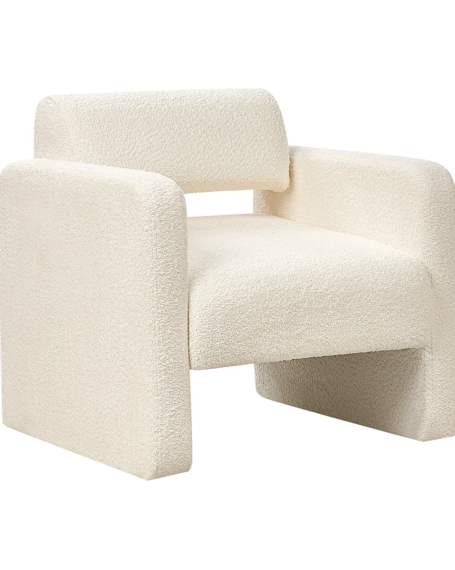 Poltrona HALLSBERG Bouclé Bianco sporco