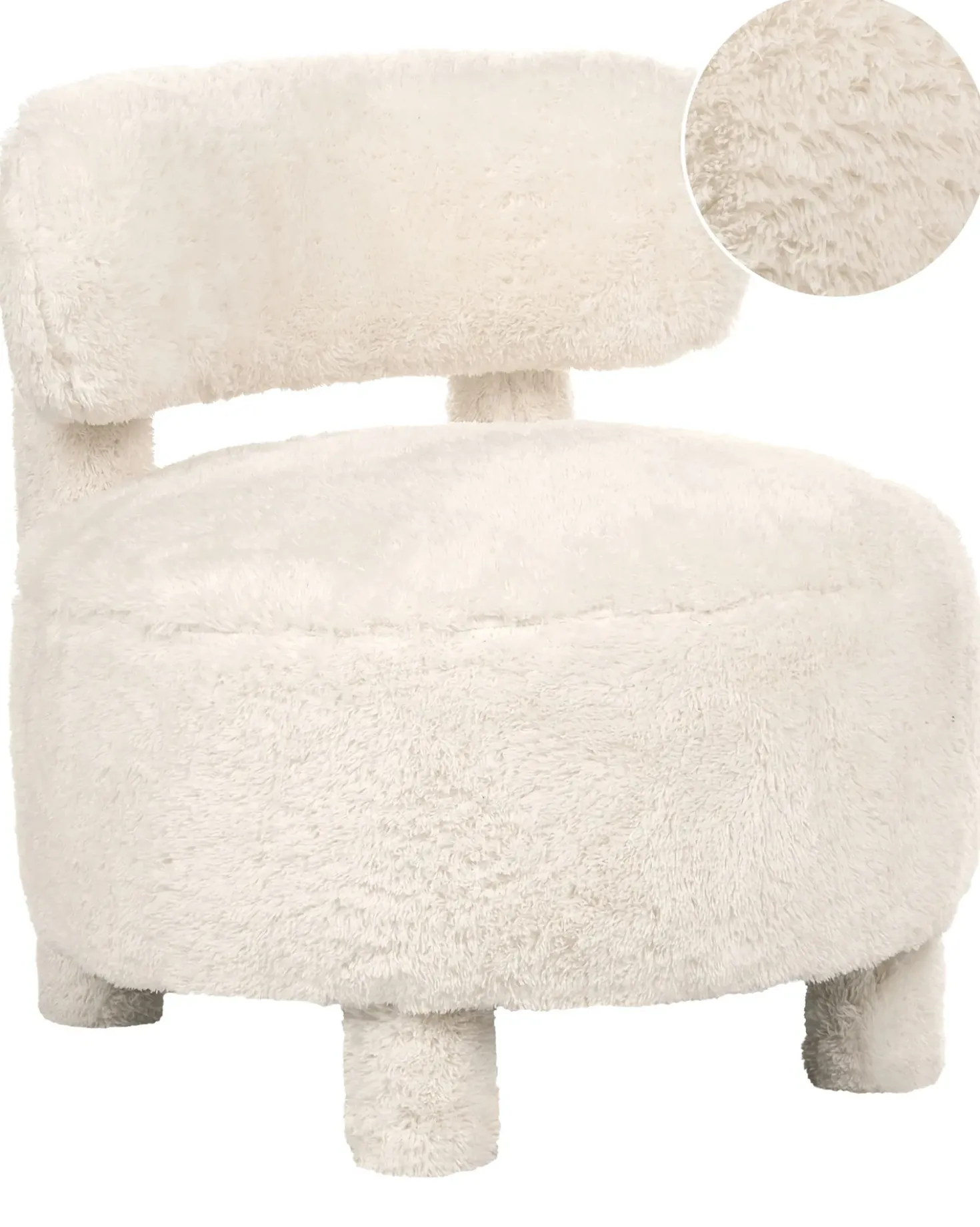 Poltrona HAMINA Finta pelliccia Beige chiaro