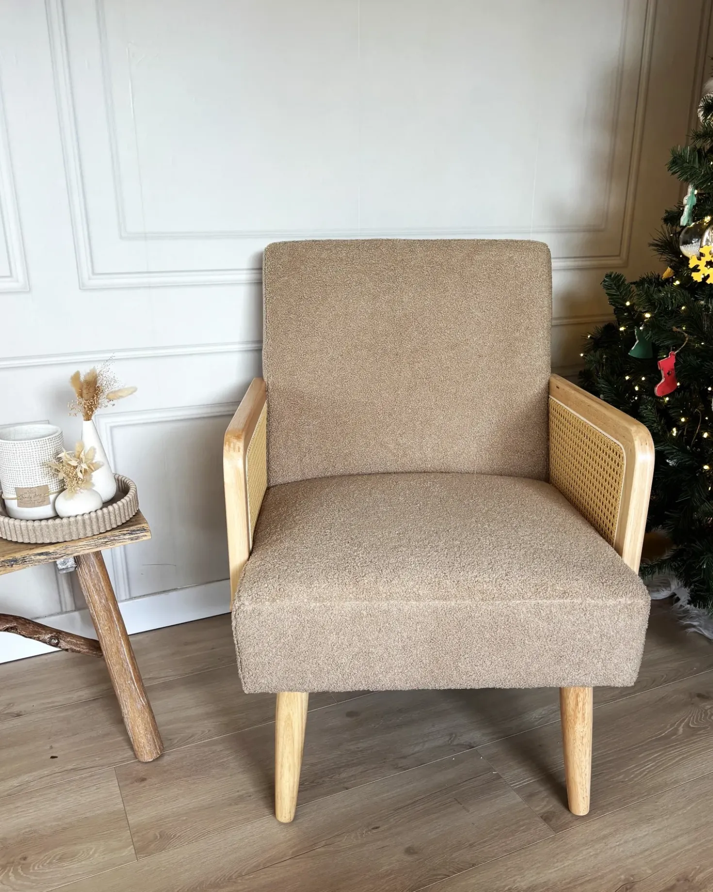 Poltrona HOJBY Bouclé Beige sabbia