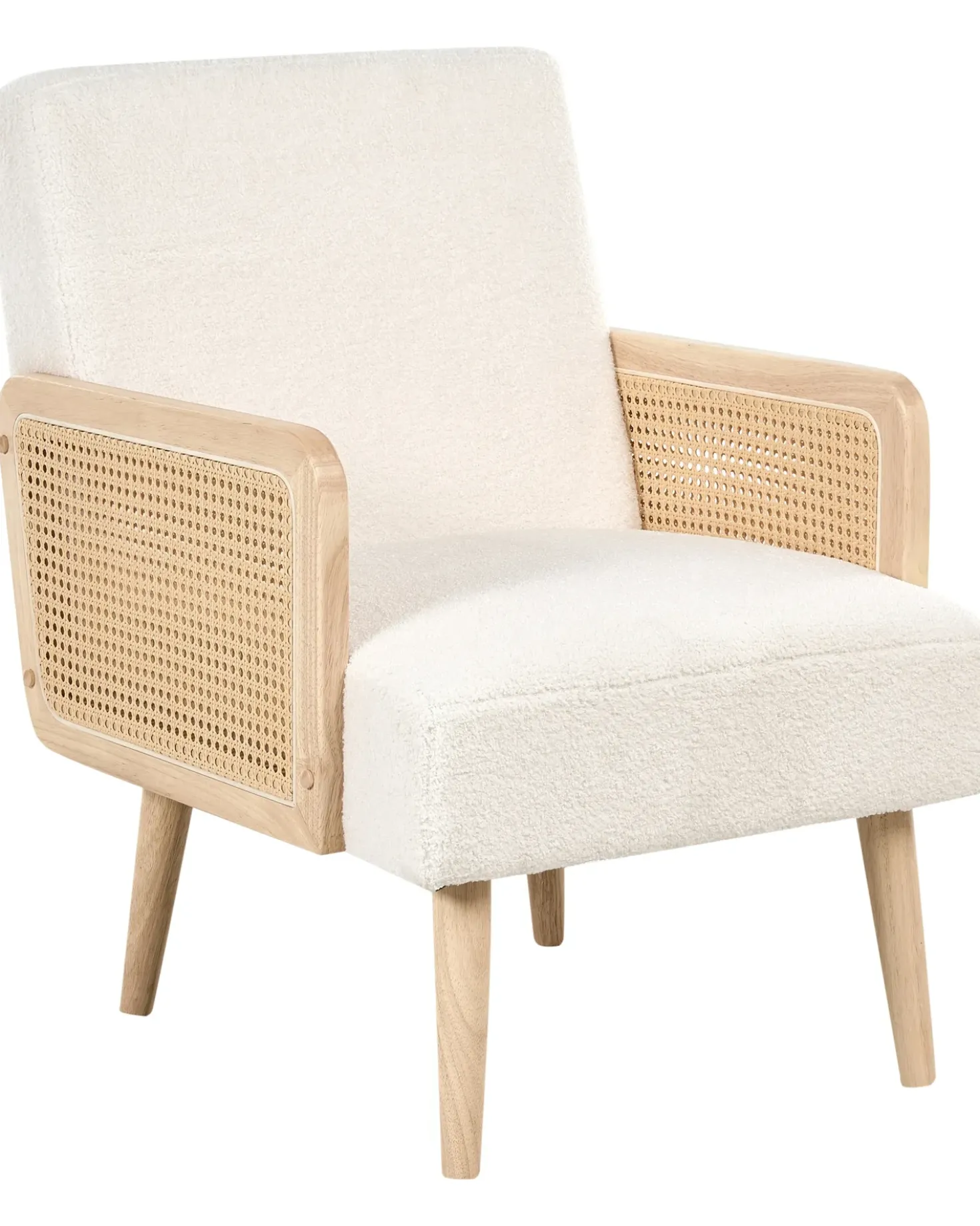 Poltrona HOJBY Bouclé Bianco sporco