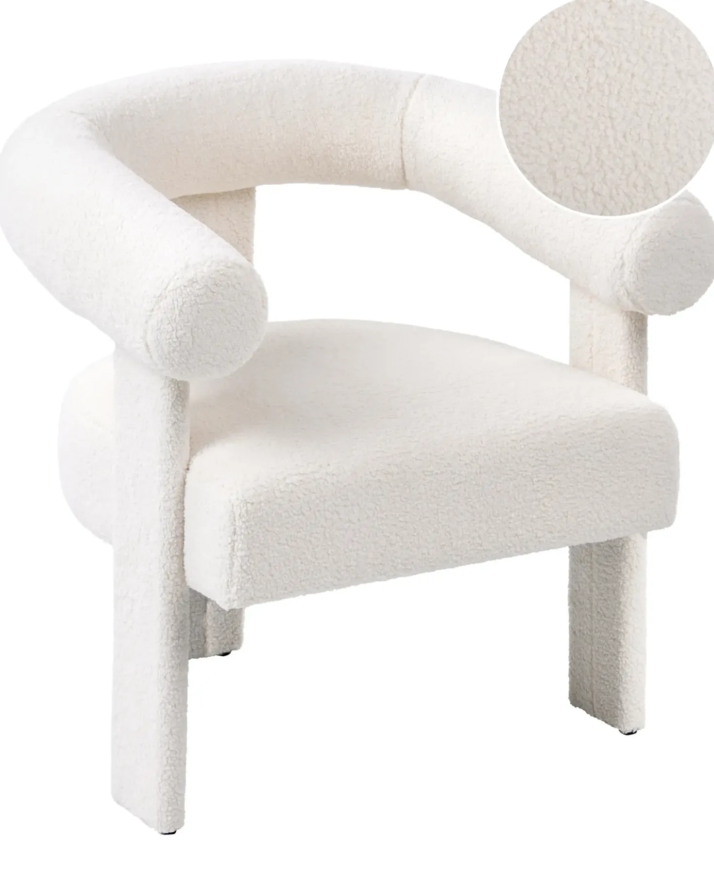 Poltrona ILBRO Bouclé Bianco sporco