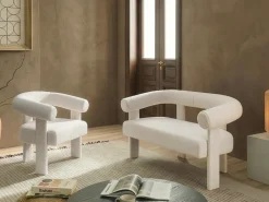 Poltrona ILBRO Bouclé Bianco sporco