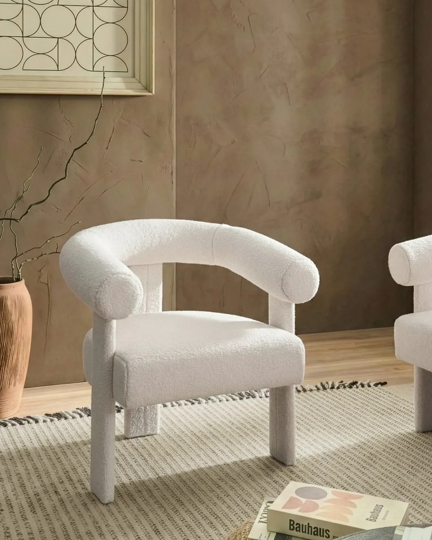 Poltrona ILBRO Bouclé Bianco sporco