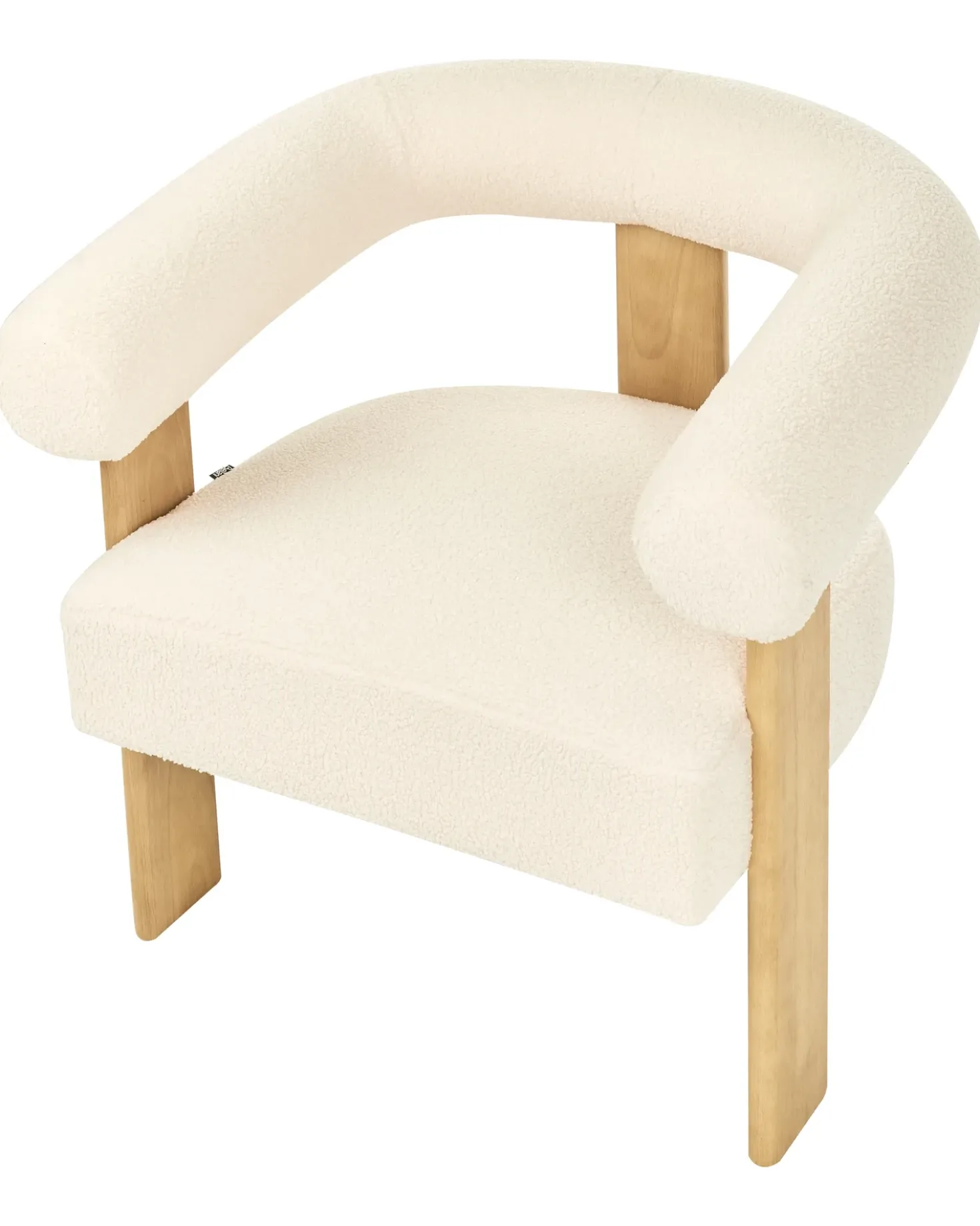 Poltrona ILBRO Bouclé Bianco sporco/Marrone chiaro