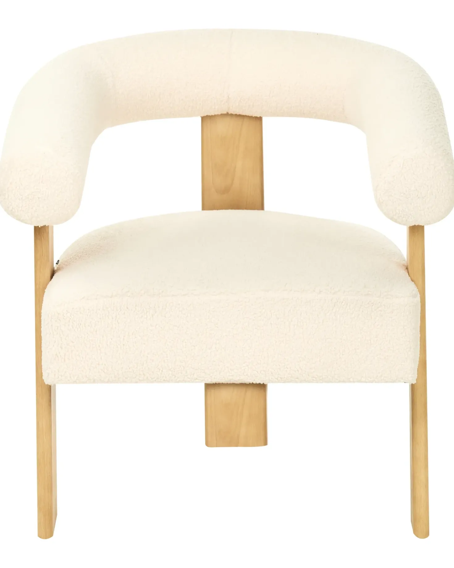 Poltrona ILBRO Bouclé Bianco sporco/Marrone chiaro
