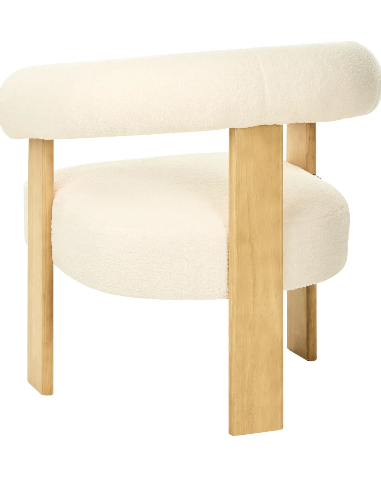 Poltrona ILBRO Bouclé Bianco sporco/Marrone chiaro