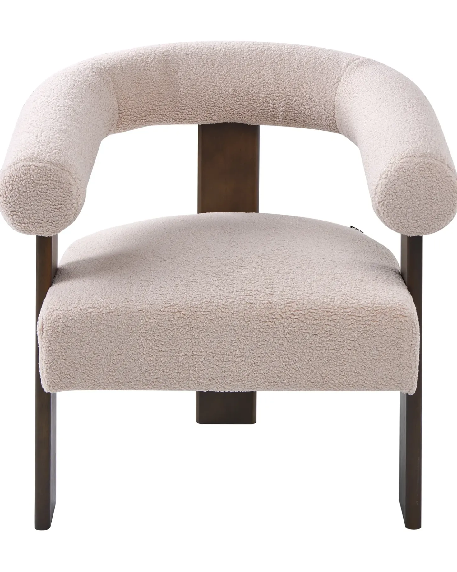 Poltrona ILBRO Bouclé Marrone scuro/Beige