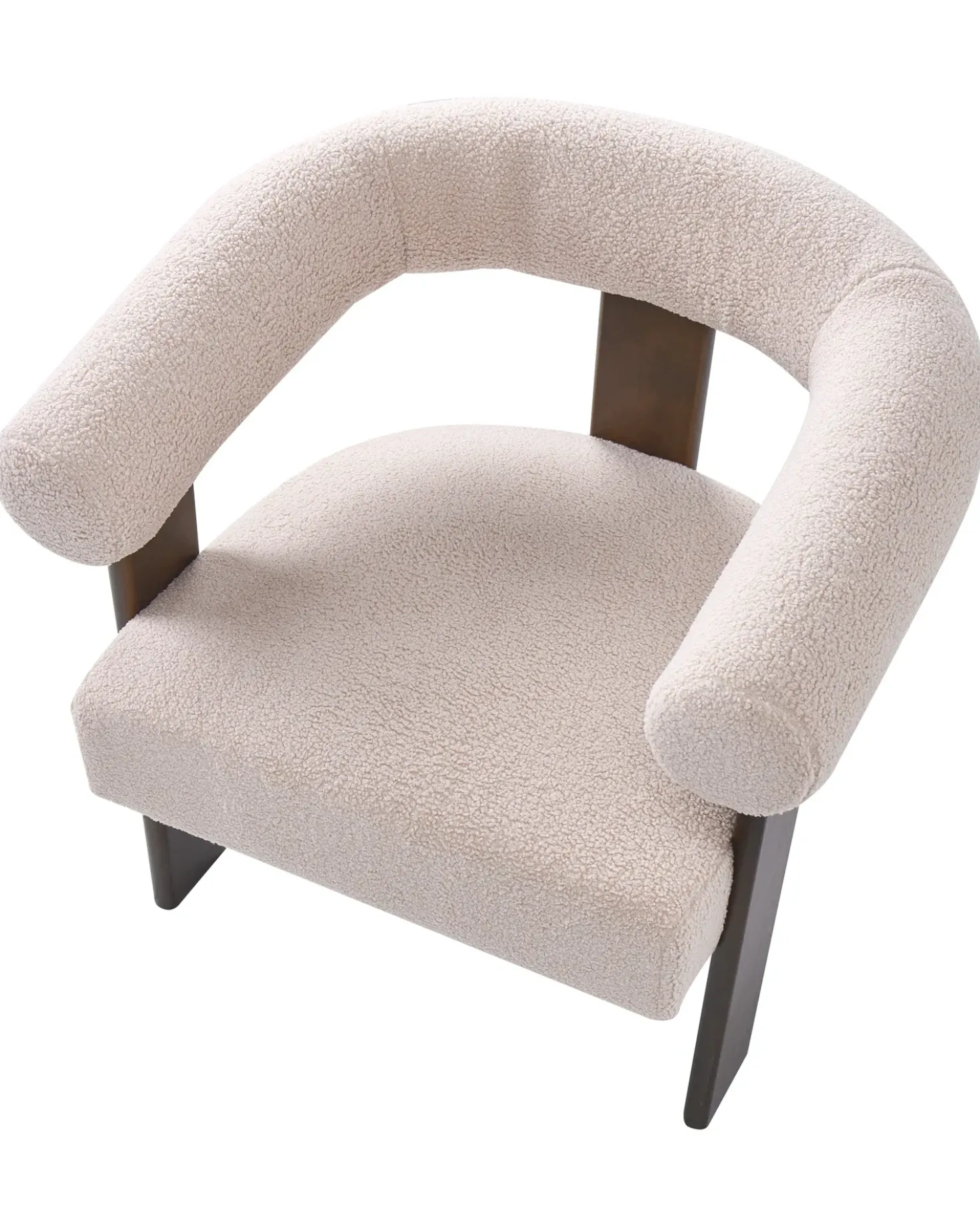 Poltrona ILBRO Bouclé Marrone scuro/Beige