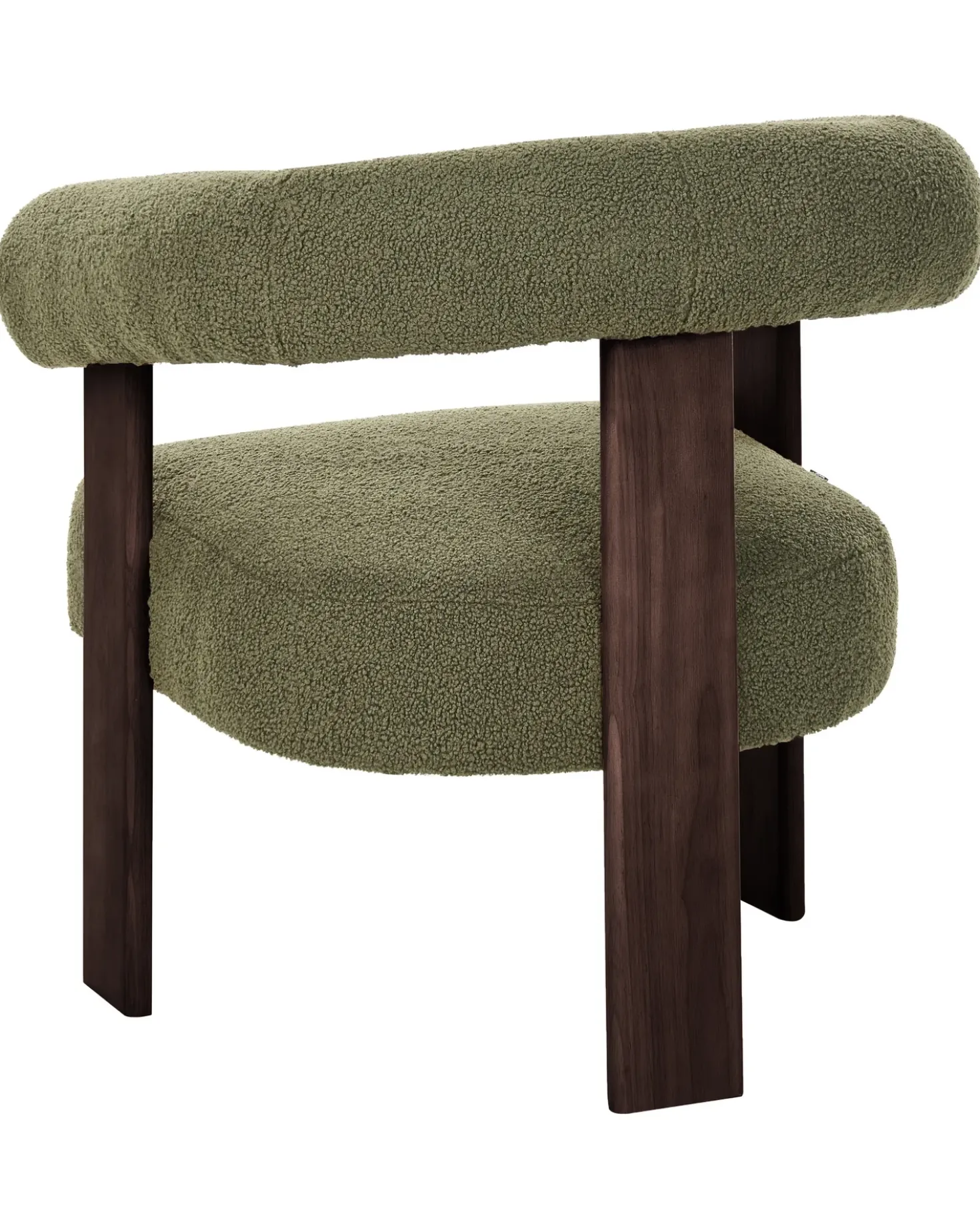 Poltrona ILBRO Bouclé Verde/Marrone scuro