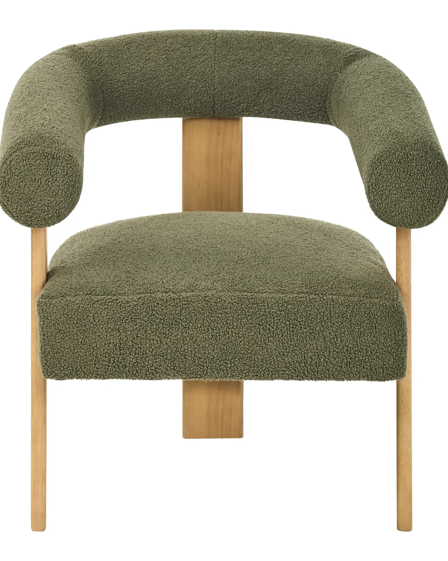 Poltrona ILBRO Bouclé Verde/Marrone chiaro