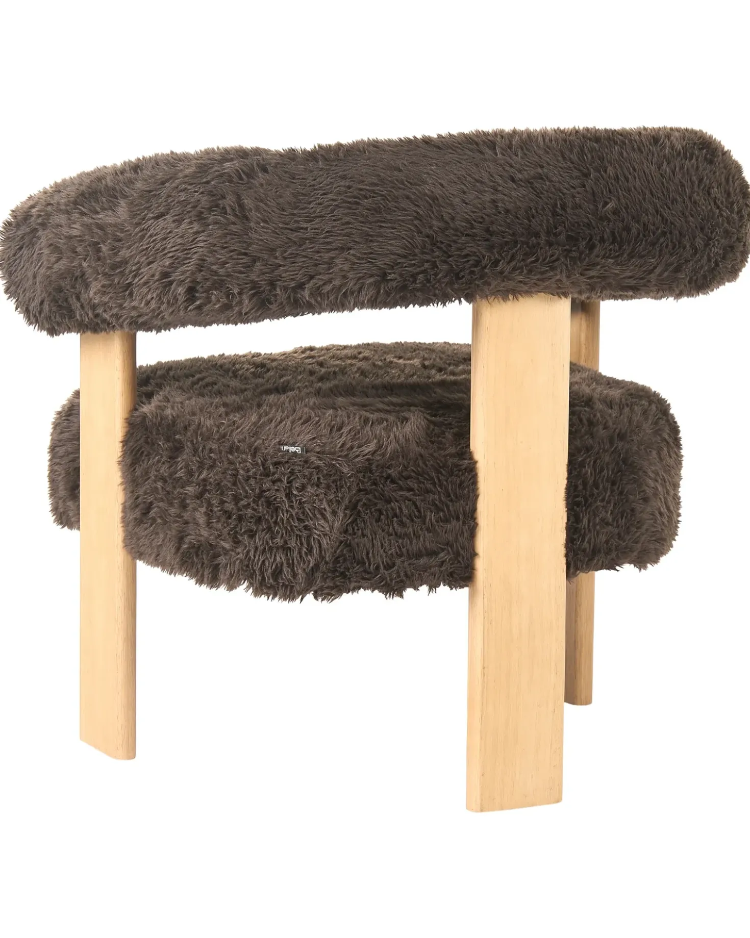 Poltrona ILBRO Finta pelliccia Marrone scuro/Marrone chiaro