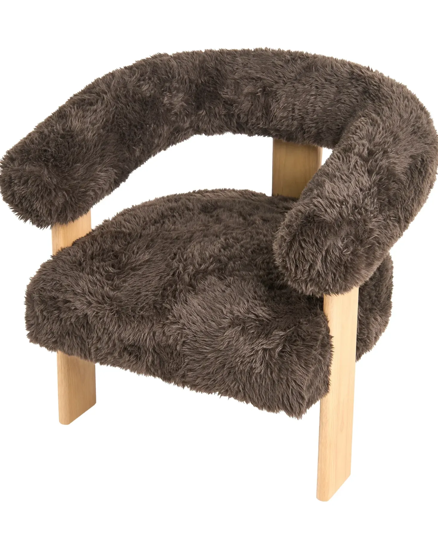 Poltrona ILBRO Finta pelliccia Marrone scuro/Marrone chiaro