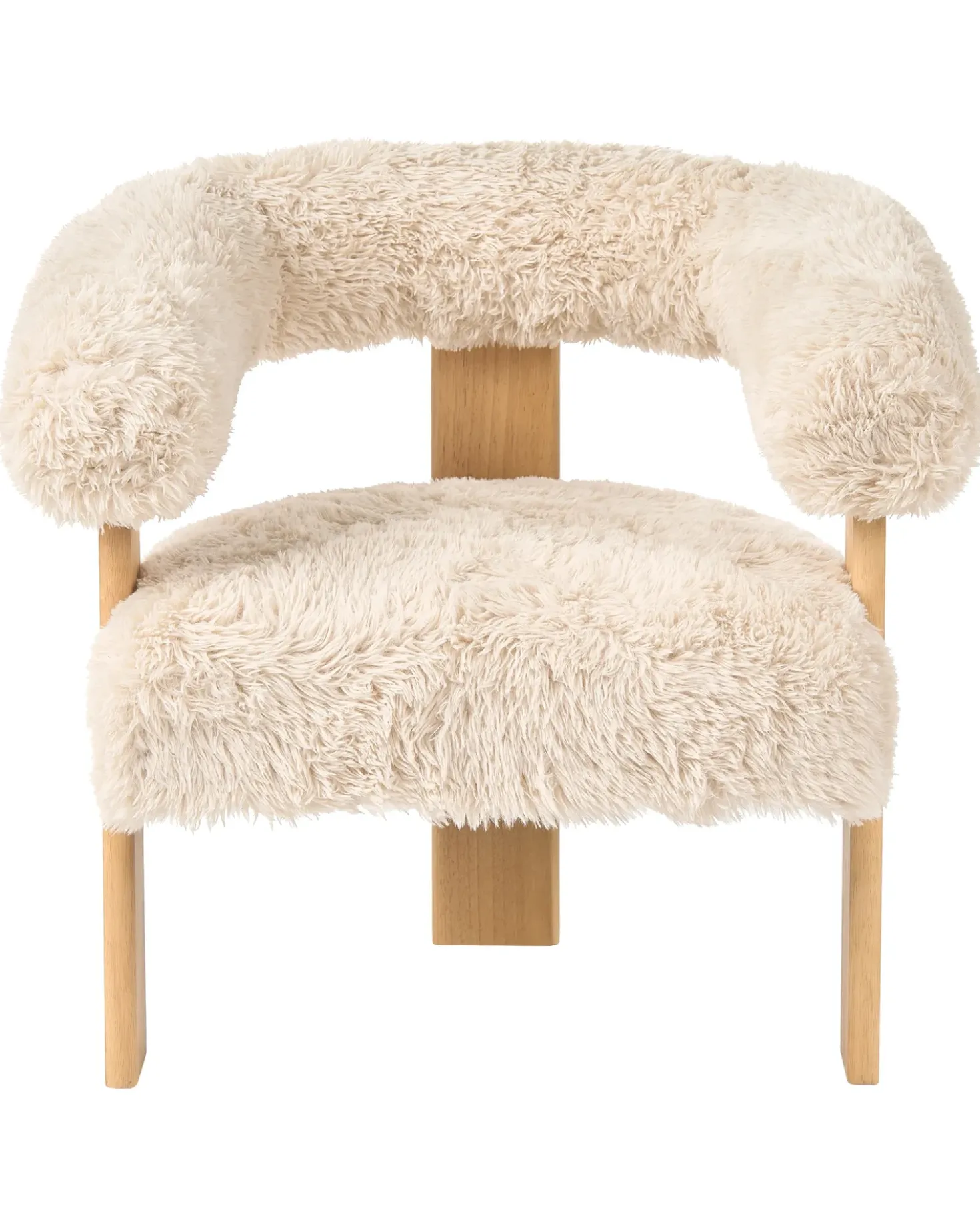 Poltrona ILBRO Finta pelliccia Bianco sporco/Marrone chiaro