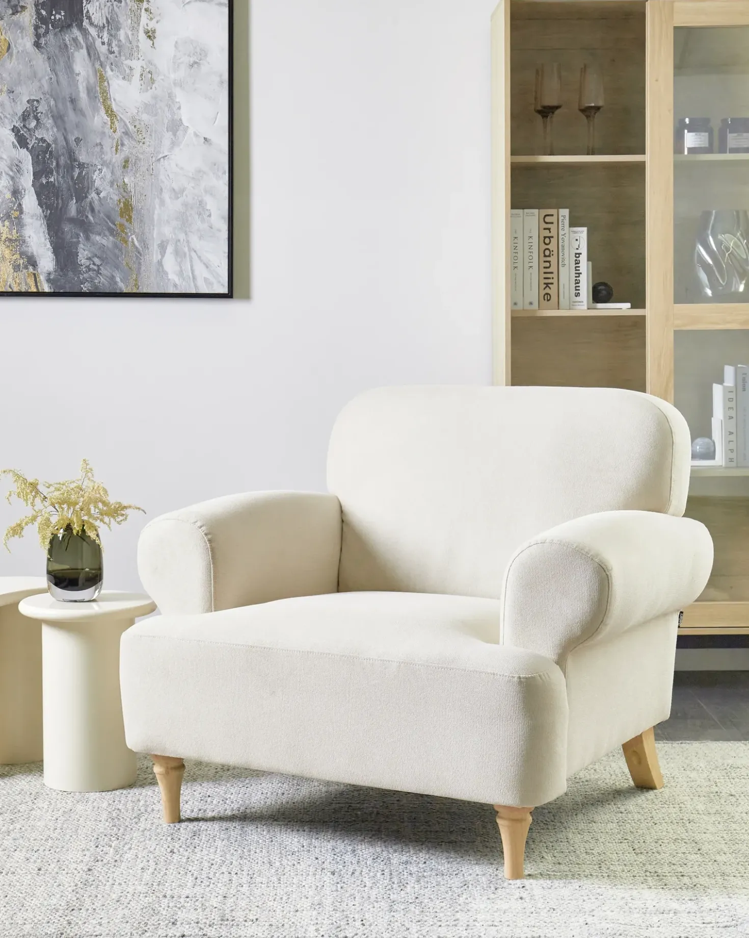 Poltrona KIBERG Tessuto Beige chiaro