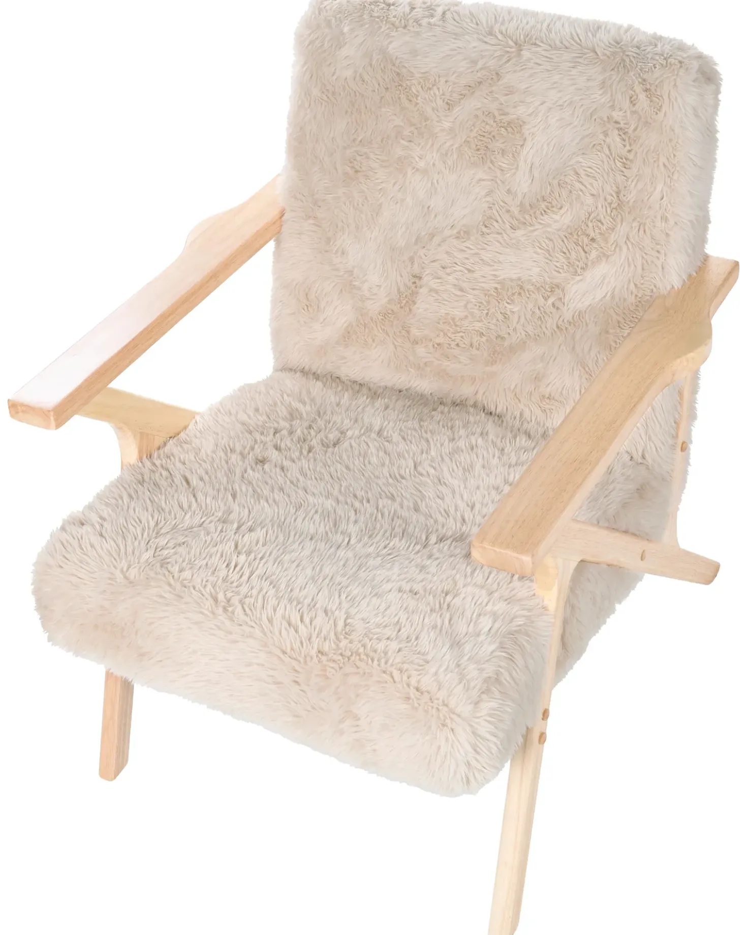 Poltrona KISA Finta pelliccia Beige chiaro
