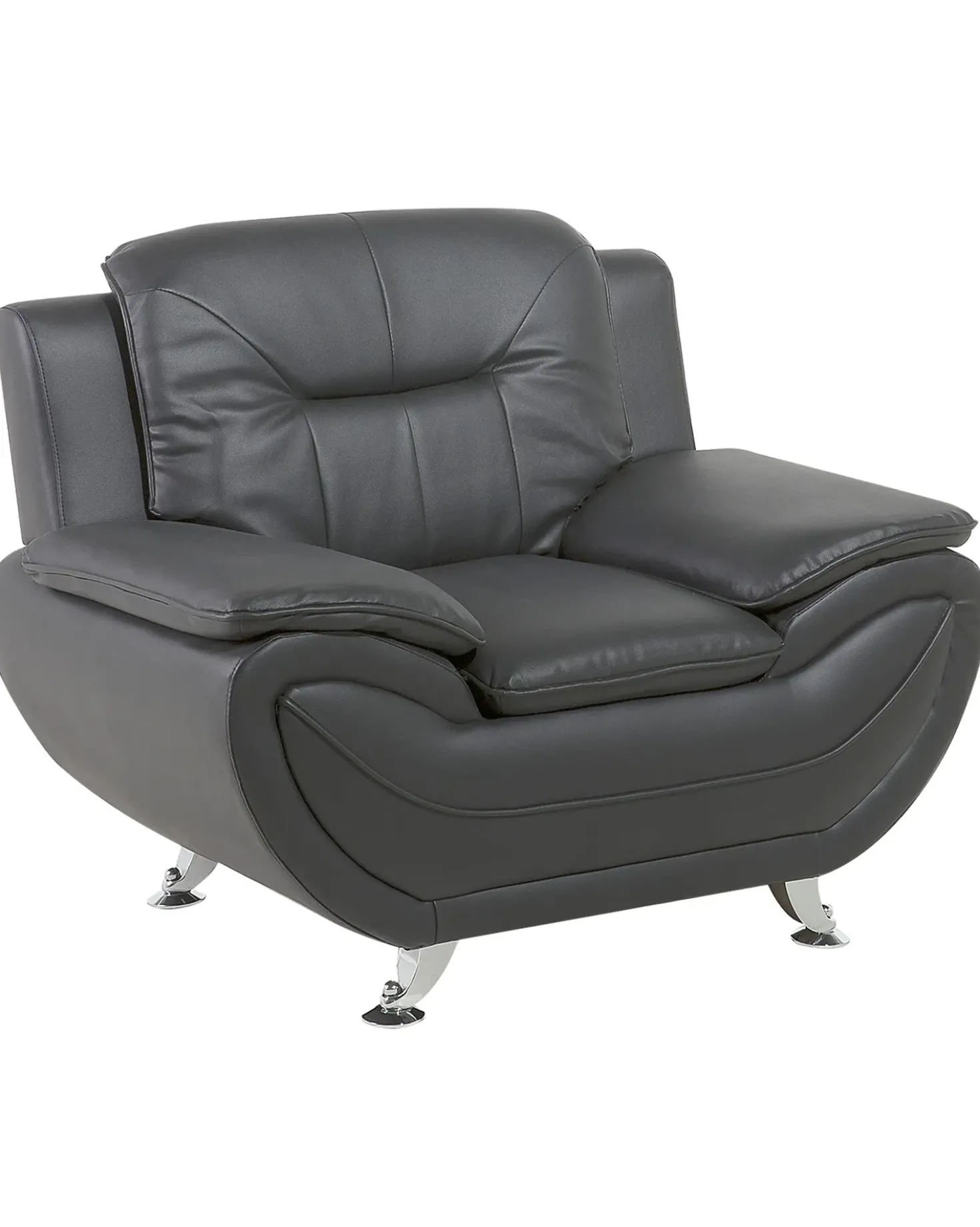 Poltrona LEIRA II Pelle sintetica Grigio