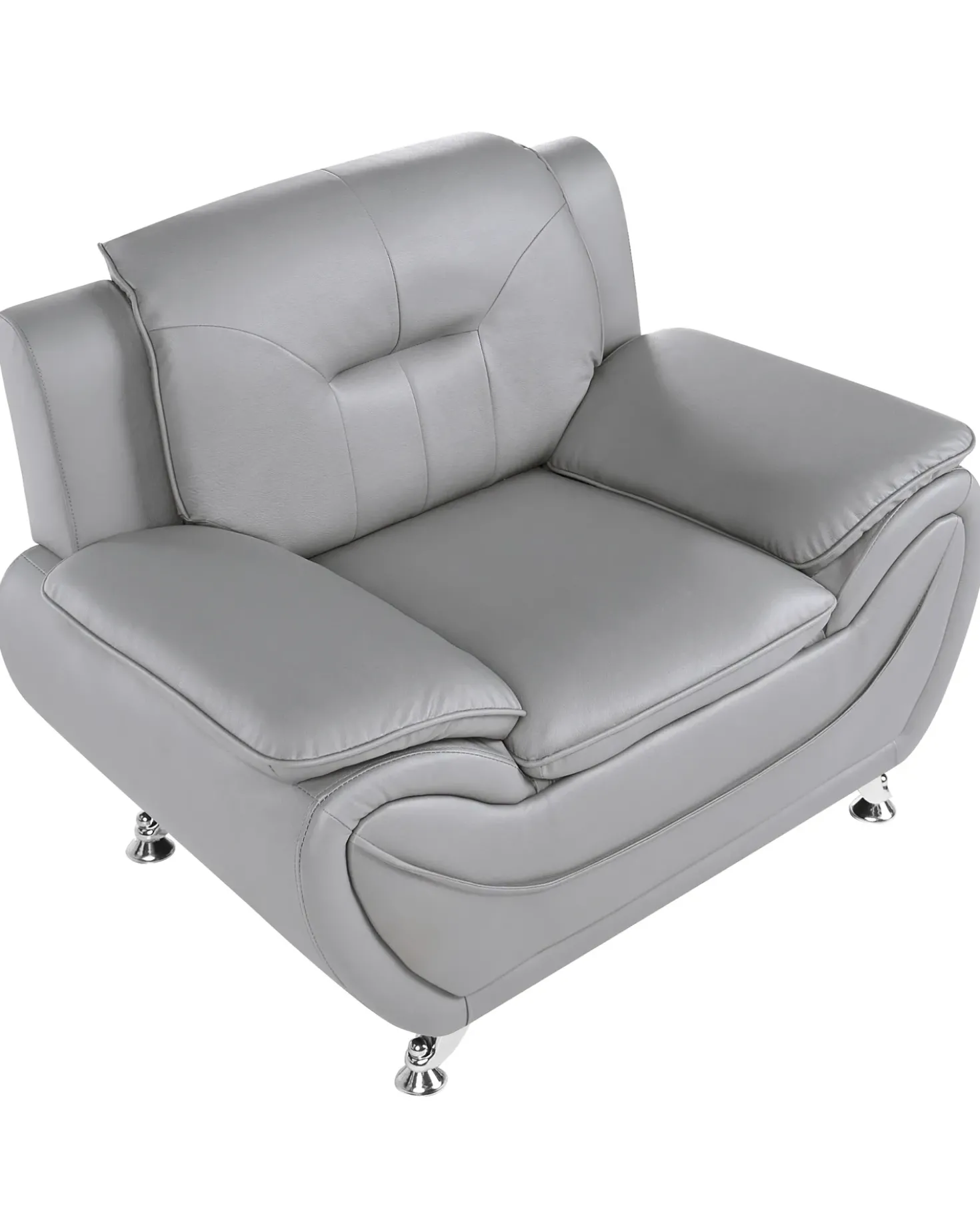Poltrona LEIRA Pelle sintetica Grigio