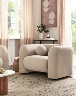 Poltrona LEIREN Bouclé Beige