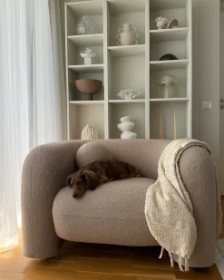 Poltrona LEIREN Bouclé Beige