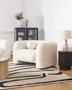 Poltrona LEIREN Bouclé Bianco