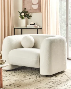 Poltrona LEIREN Bouclé Bianco