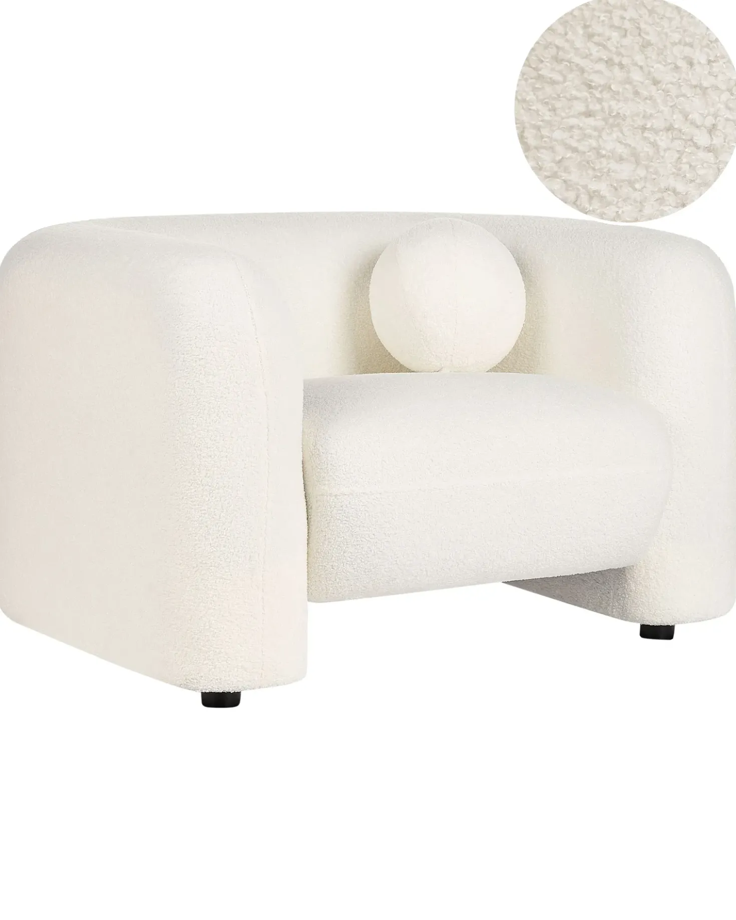 Poltrona LEIREN Bouclé Bianco
