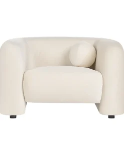 Poltrona LEIREN Velluto Bianco sporco