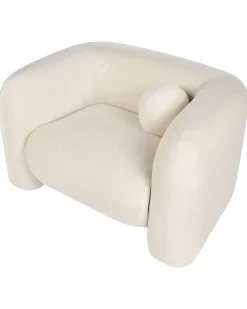 Poltrona LEIREN Velluto Bianco sporco