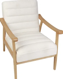 Poltrona LEKNES Bouclé Bianco sporco