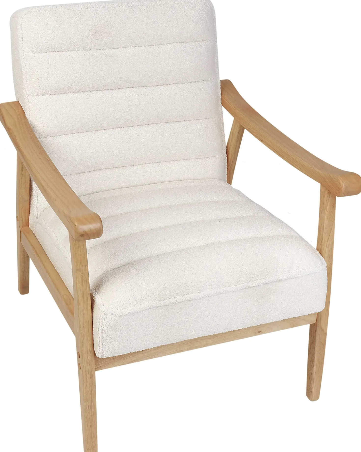 Poltrona LEKNES Bouclé Bianco sporco
