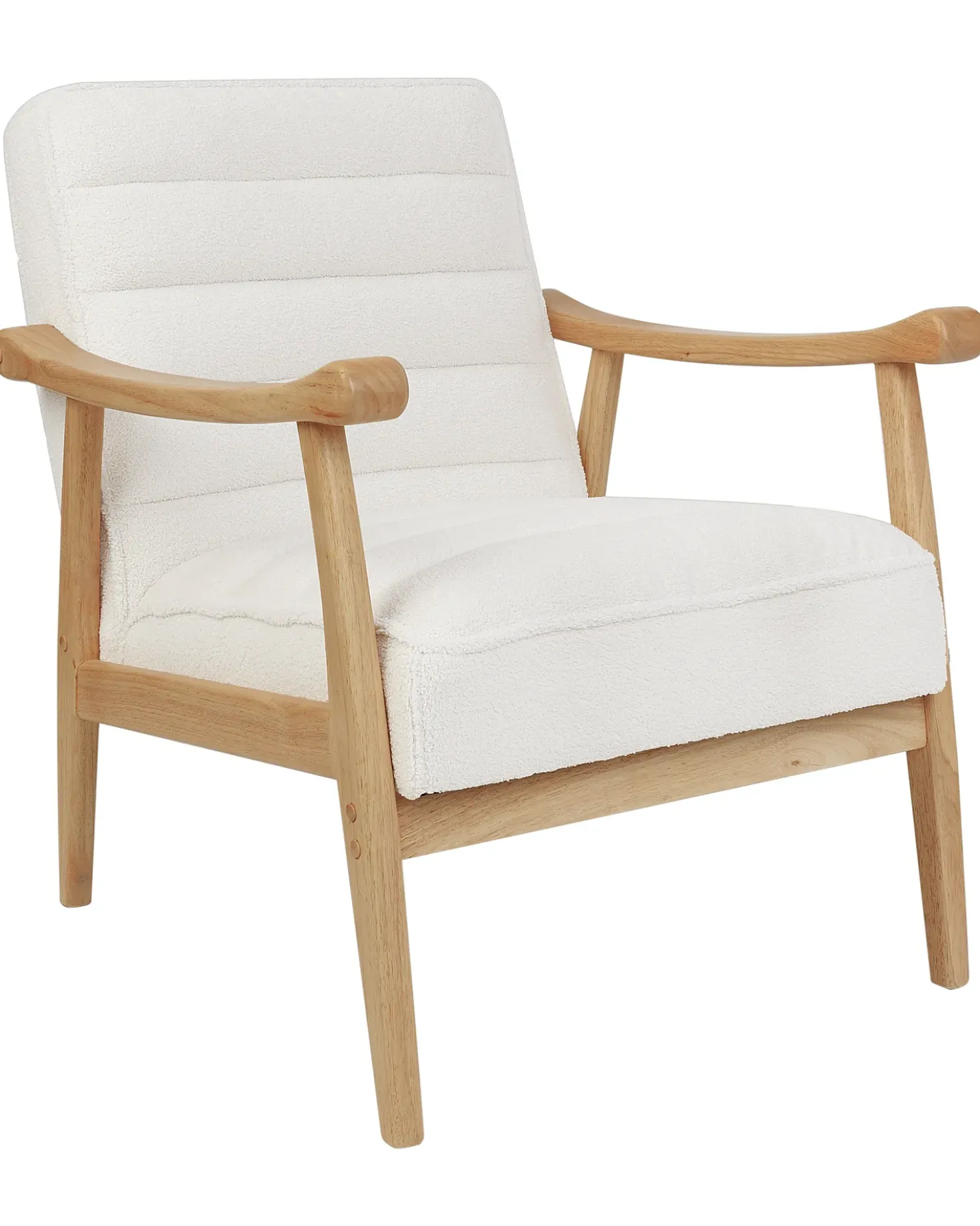Poltrona LEKNES Bouclé Bianco sporco