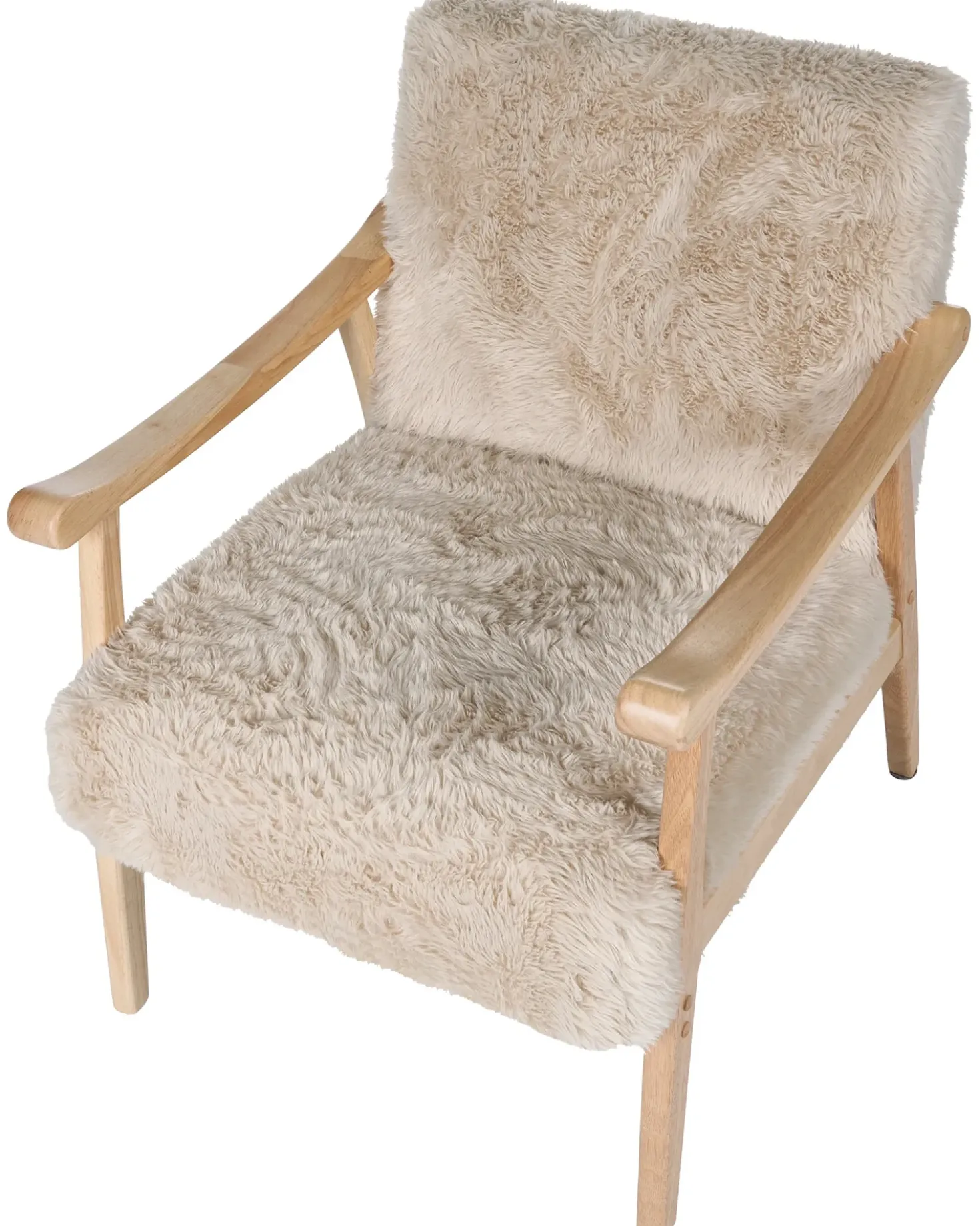 Poltrona LEKNES Finta pelliccia Beige chiaro