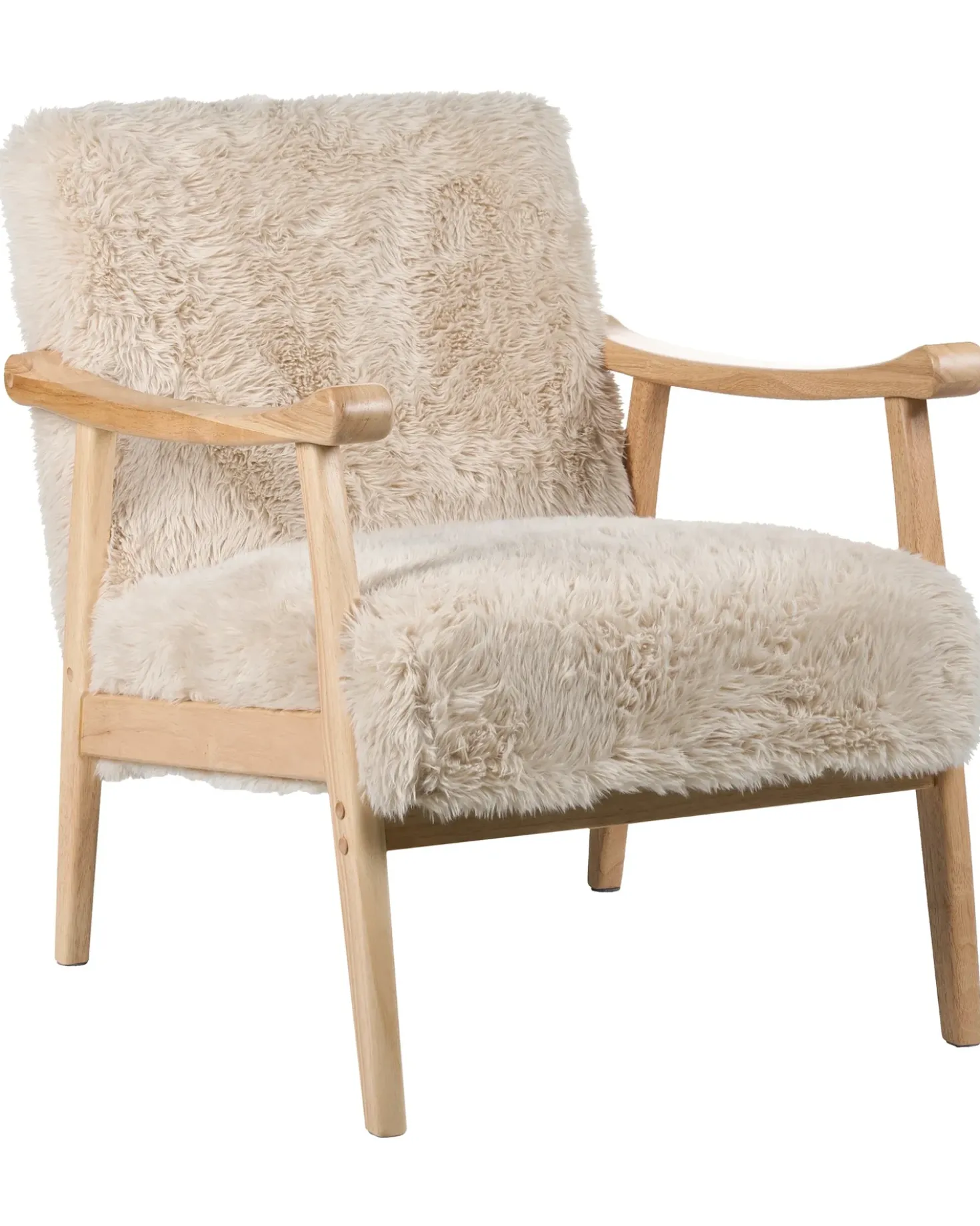 Poltrona LEKNES Finta pelliccia Beige chiaro
