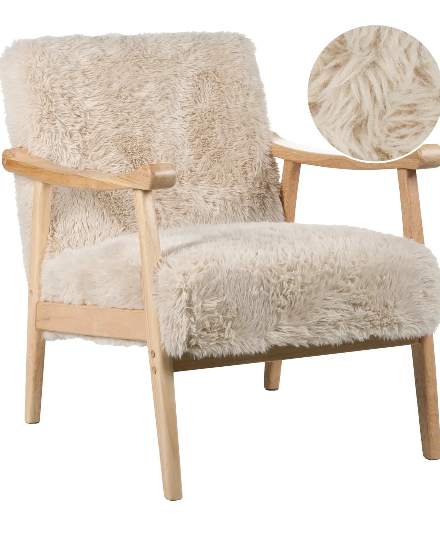 Poltrona LEKNES Finta pelliccia Beige chiaro