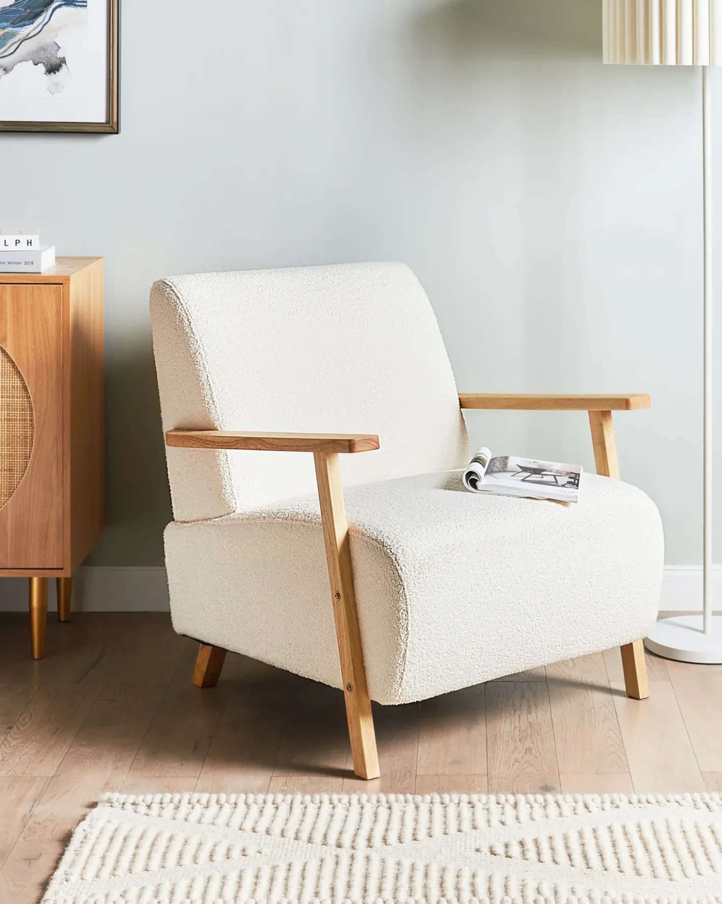 Poltrona LESJA Bouclé Beige chiaro