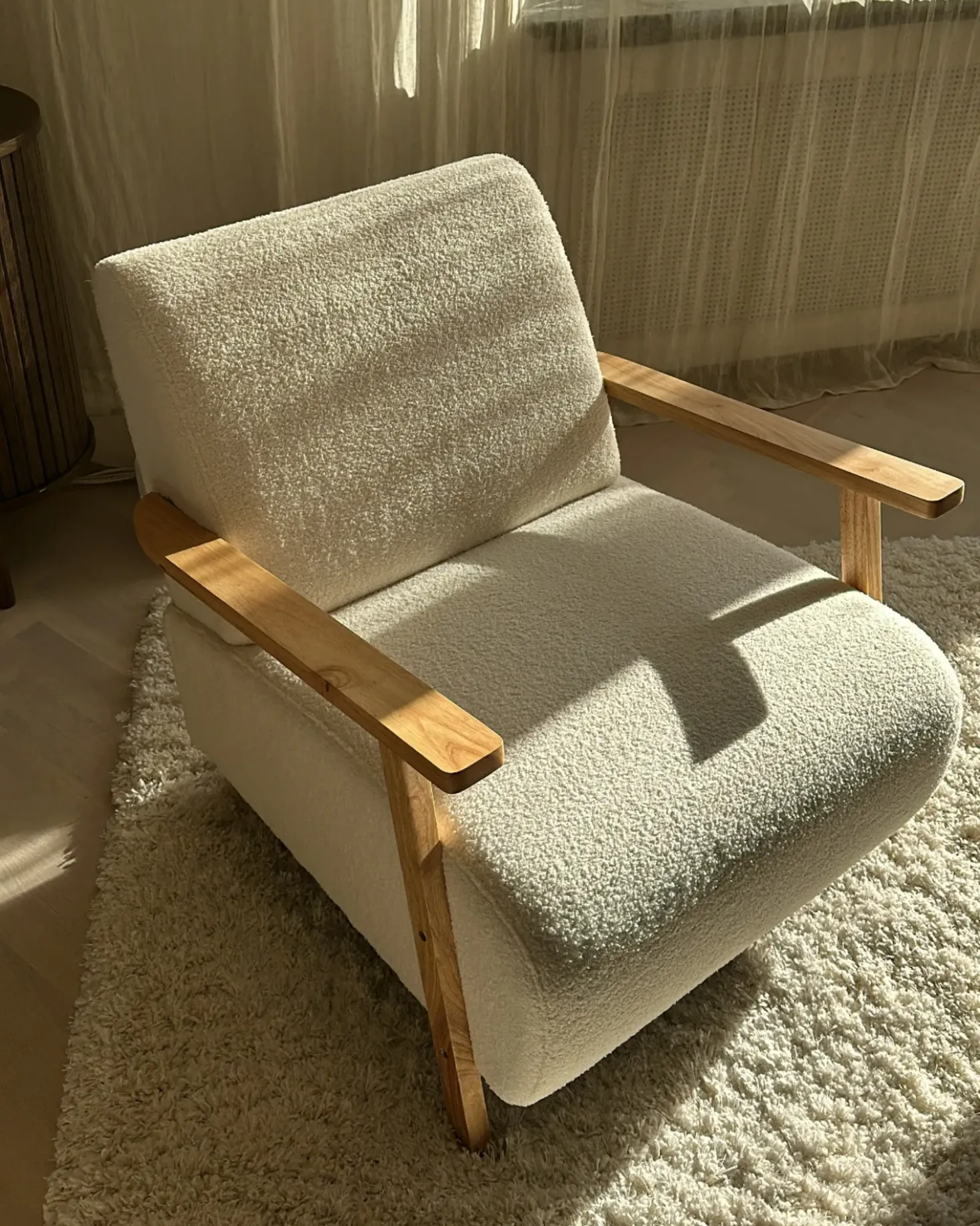 Poltrona LESJA Bouclé Beige chiaro