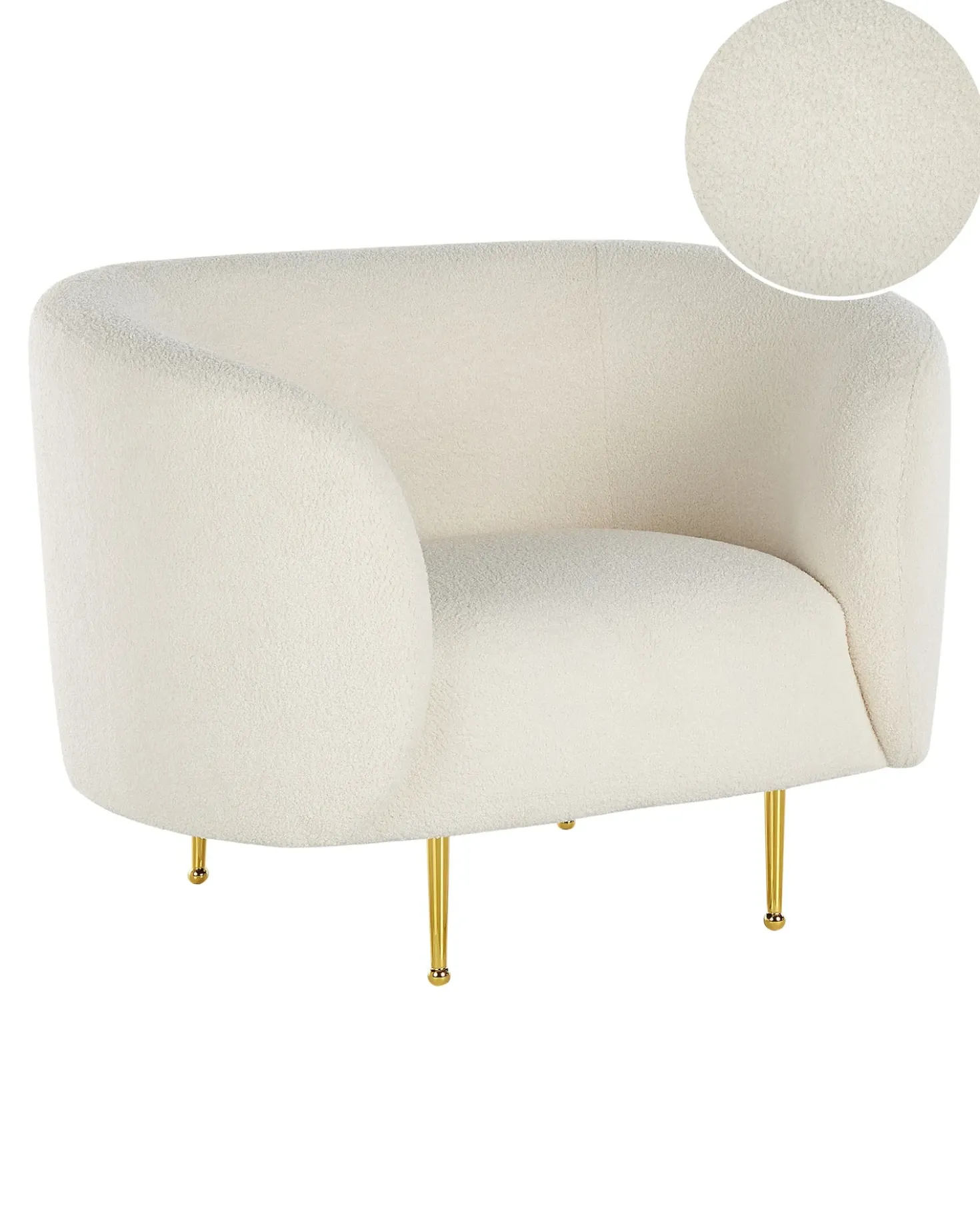 Poltrona LOEN Bouclé Bianco