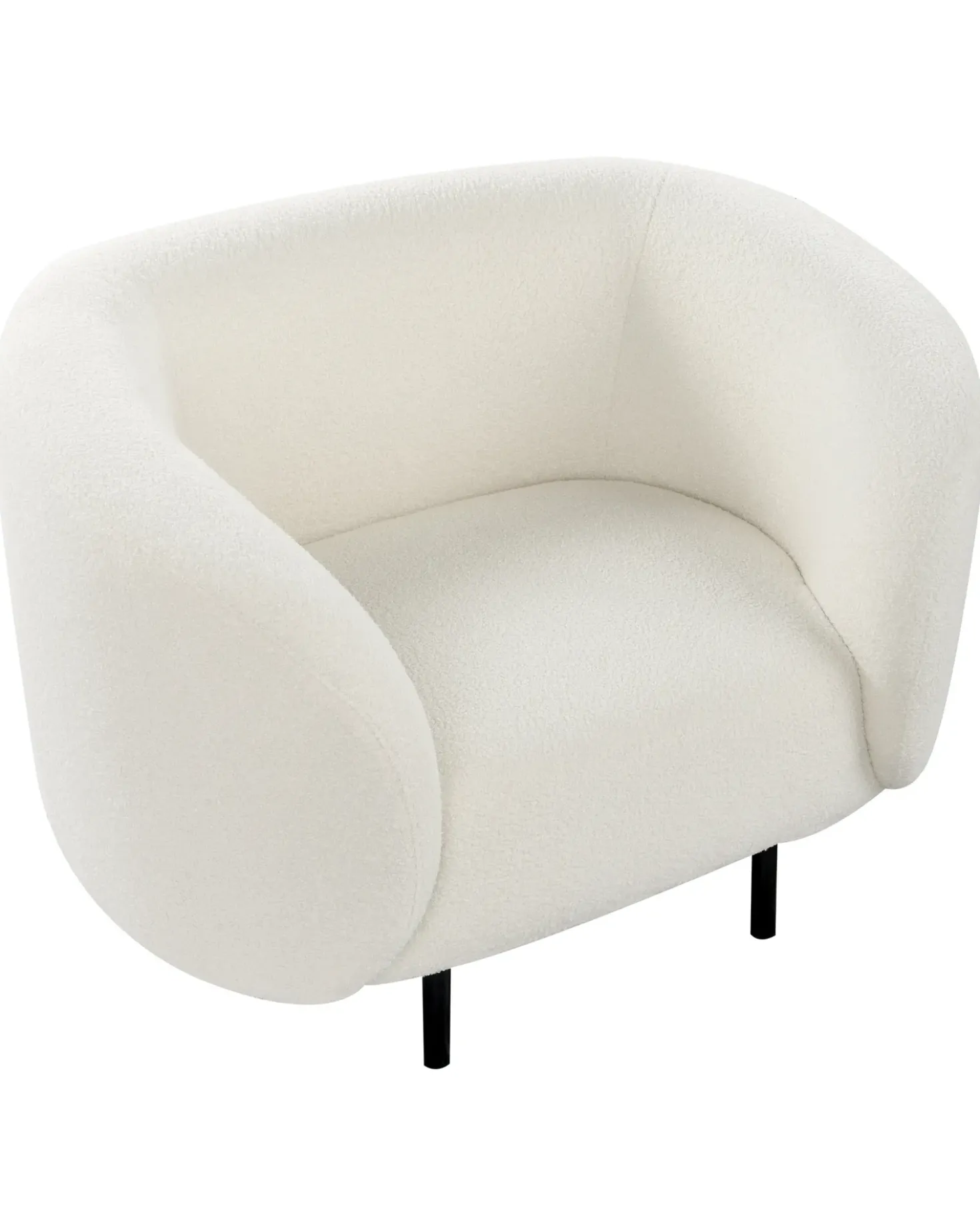 Poltrona LOEN Bouclé Bianco