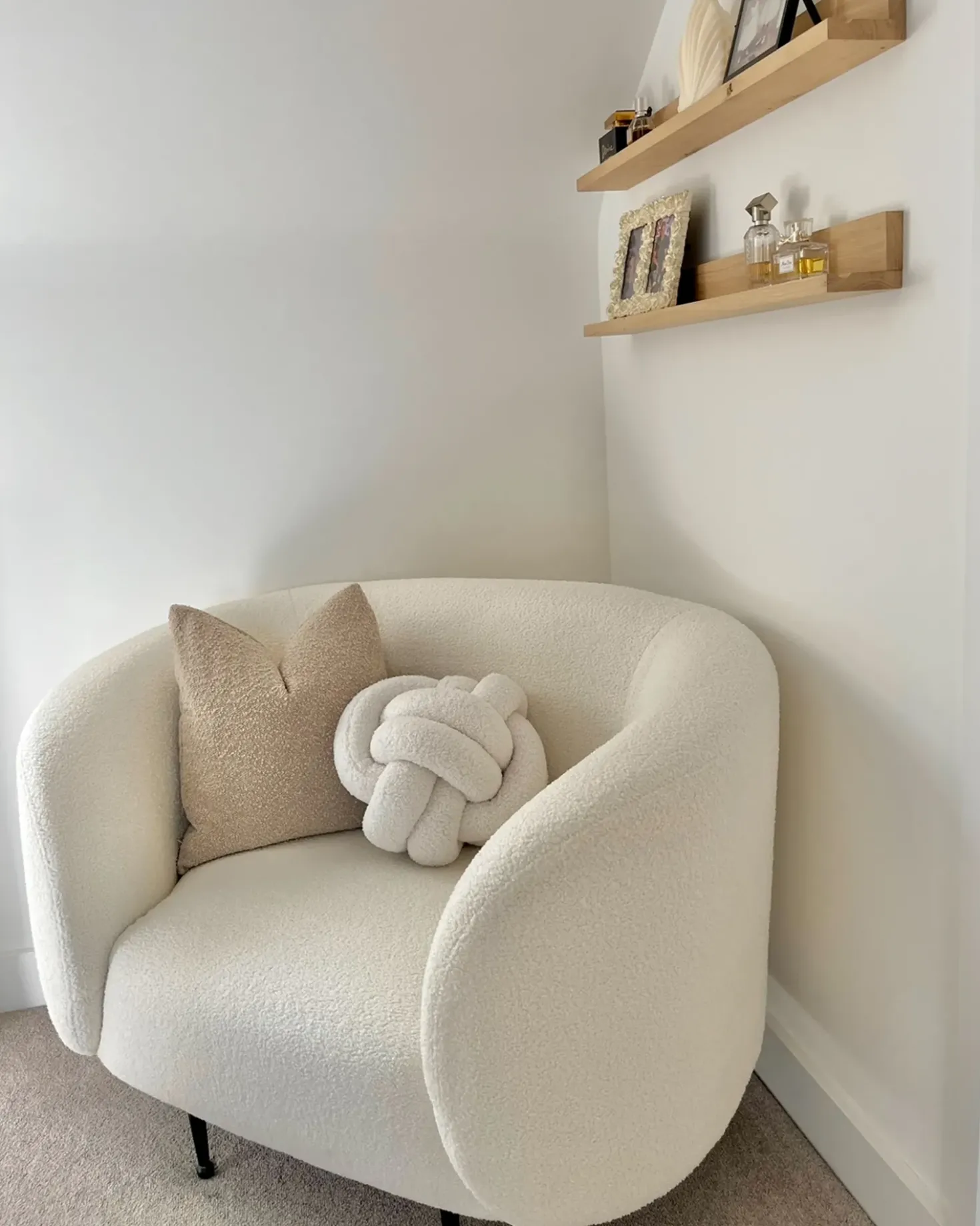 Poltrona LOEN Bouclé Bianco
