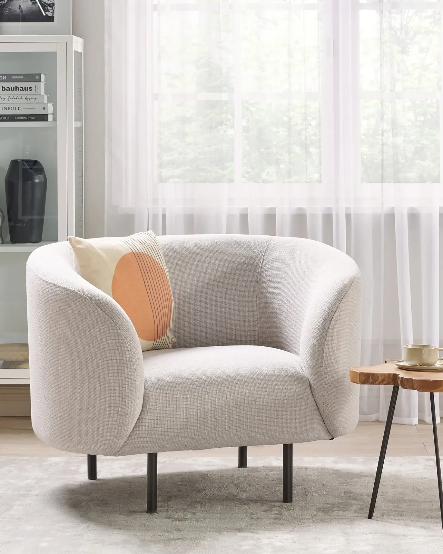Poltrona LOEN Tessuto Beige chiaro