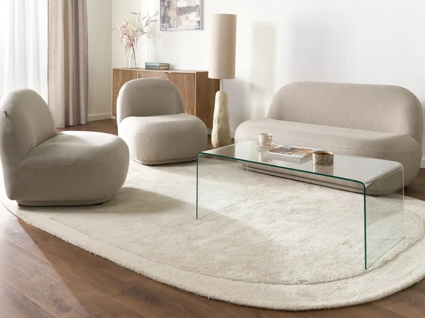 Poltrona LOVBERG Tessuto Beige