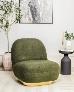 Poltrona LOVIISA Bouclé Verde scuro