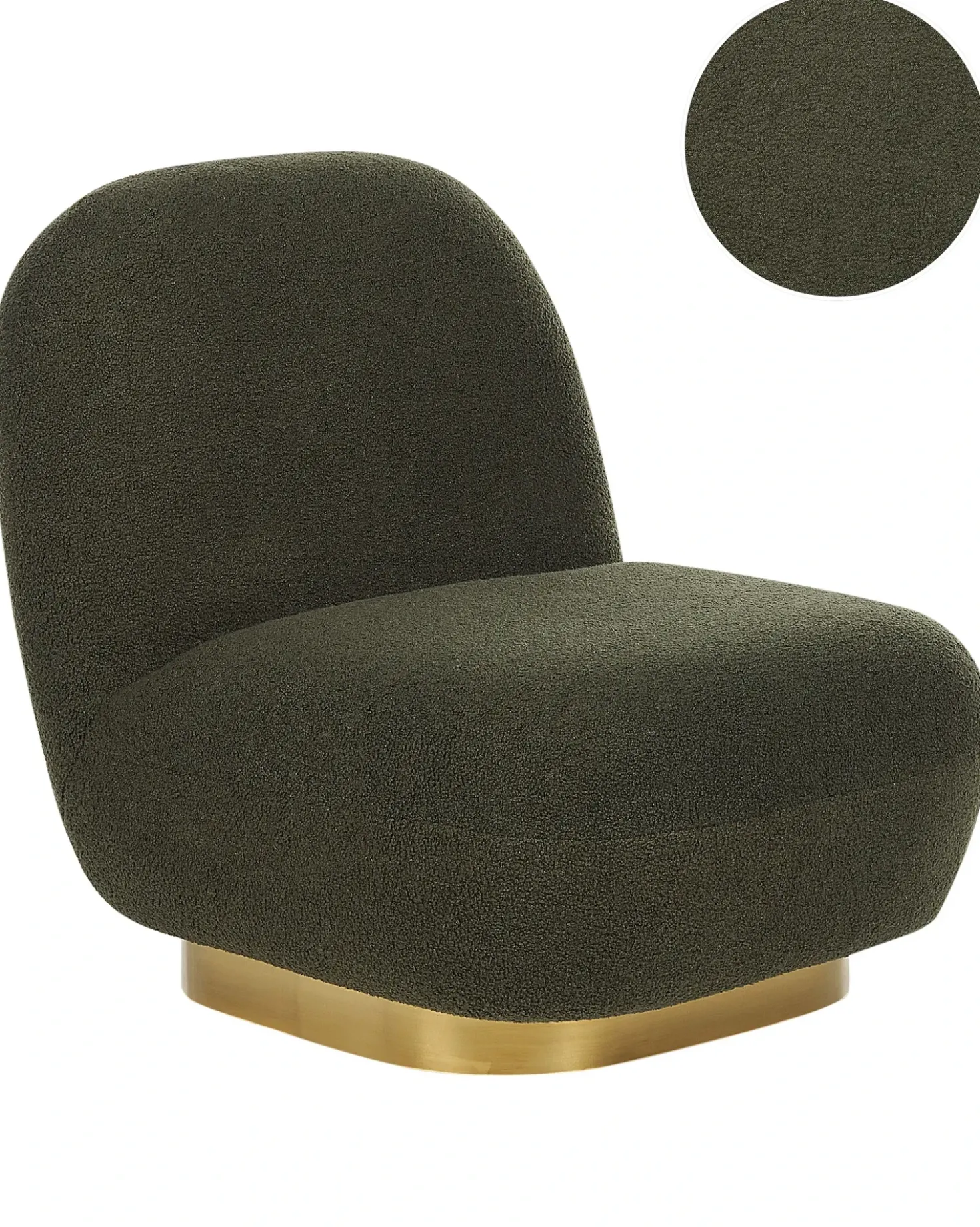 Poltrona LOVIISA Bouclé Verde scuro