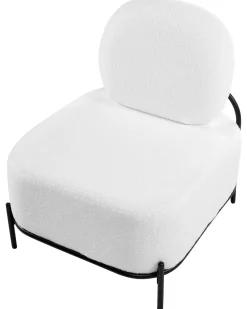 Poltrona LUNDE Bouclé Bianco