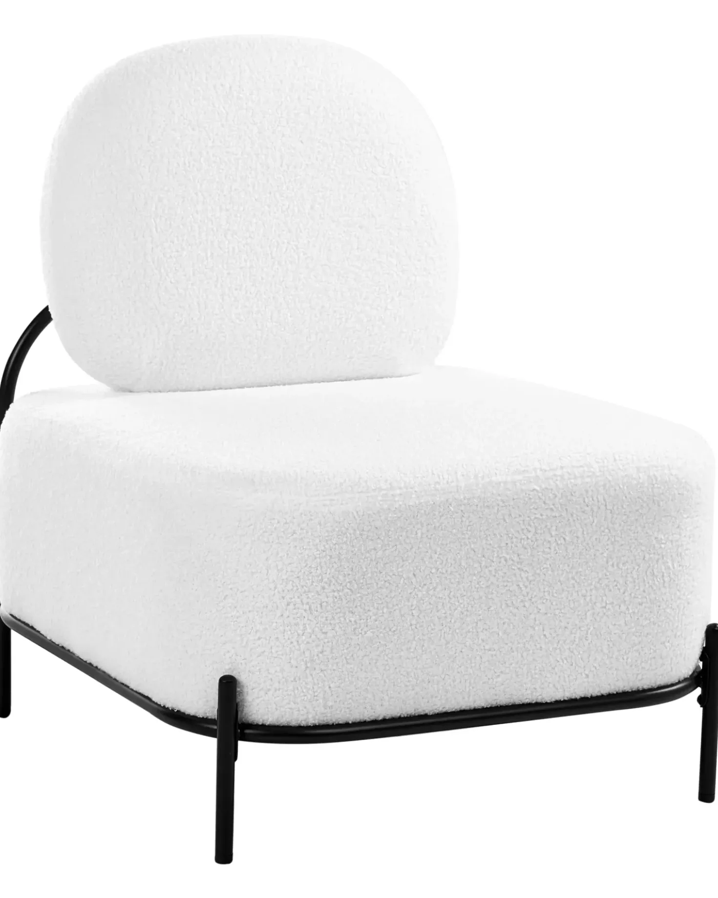 Poltrona LUNDE Bouclé Bianco