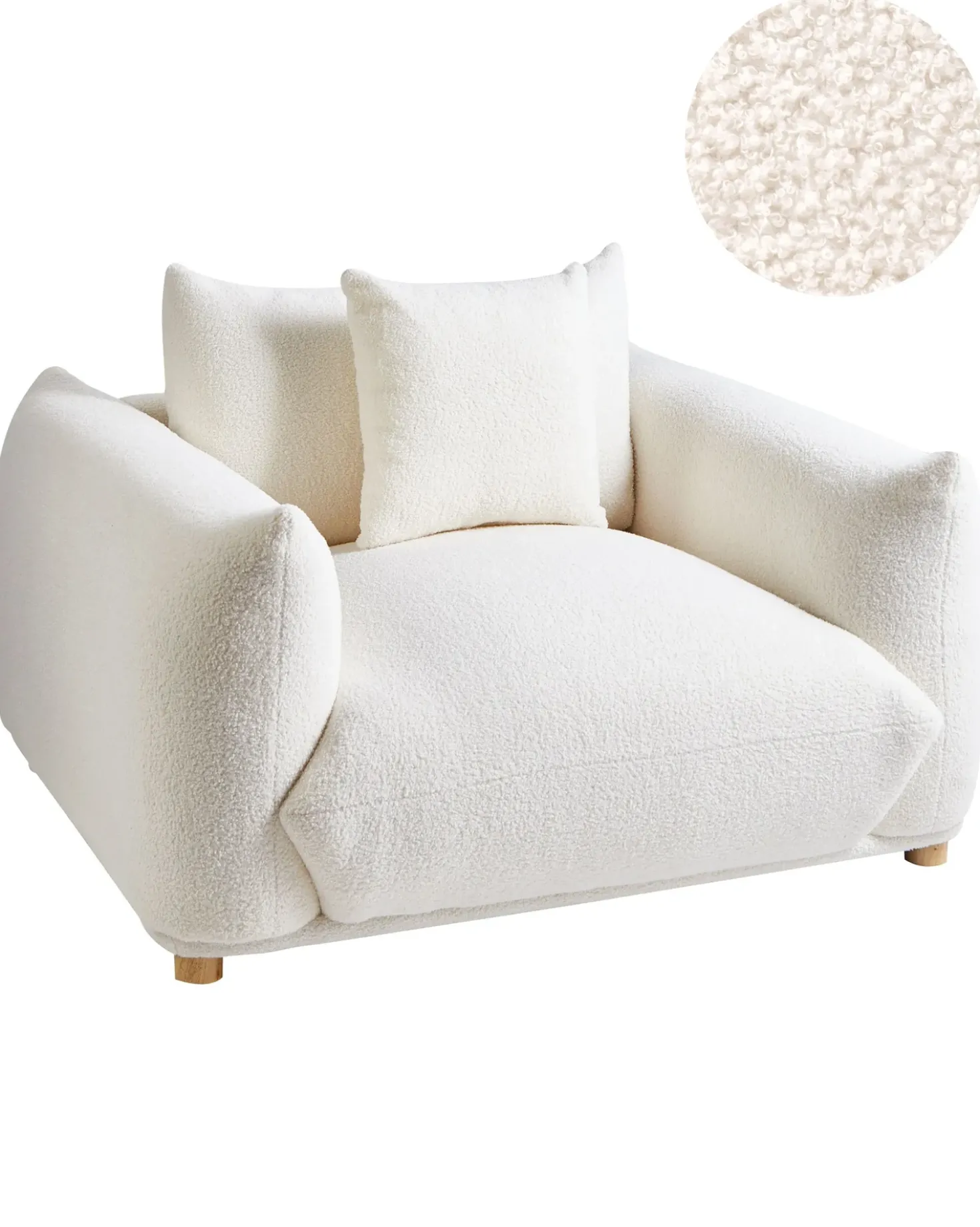 Poltrona LUVOS Bouclé Bianco sporco