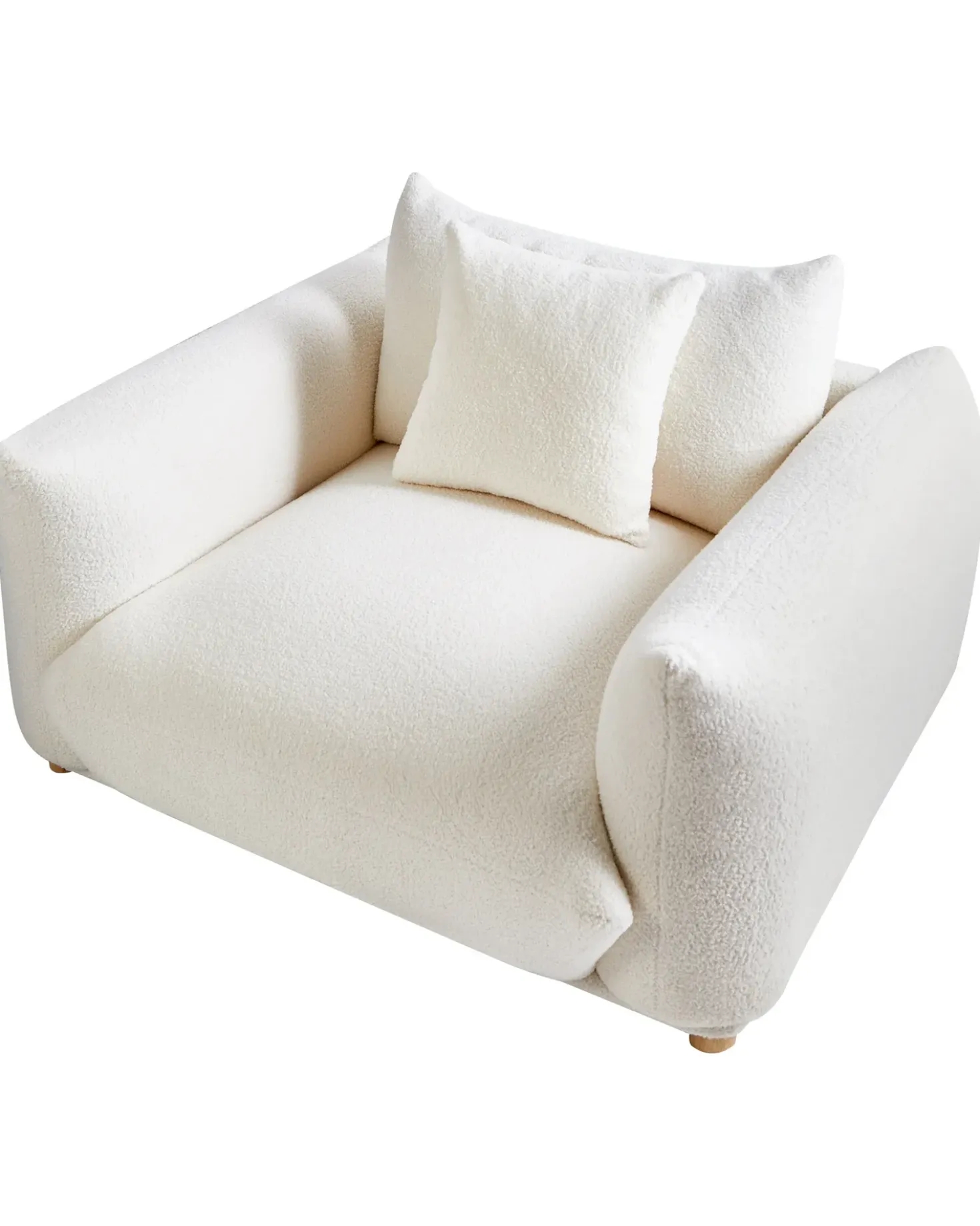 Poltrona LUVOS Bouclé Bianco sporco