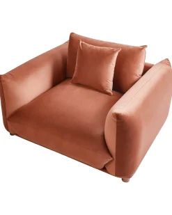 Poltrona LUVOS Velluto Marrone dorato