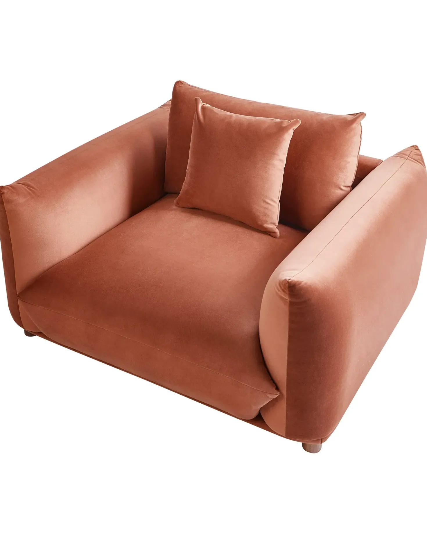 Poltrona LUVOS Velluto Marrone dorato